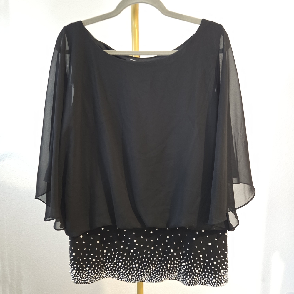MSKPlus Size Embellished Chiffon Blouse SIZE XL